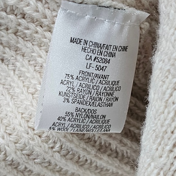 LA Fee Verte Anthropologie Pink Cream Color Block Wrap‎ Cardigan Sweater Small - Picture 9 of 9